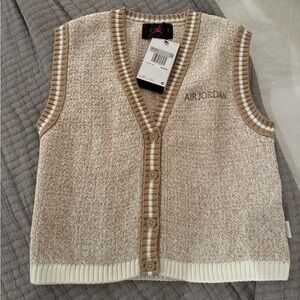 Air Jordan Beige Knit Sweater Vest